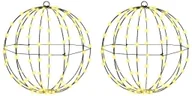 Ozdoby bożonarodzeniowe - vidaXL Piłka z 192 diodami LED 2 pcs Ciepła biel 40 cm Metal - miniaturka - grafika 1