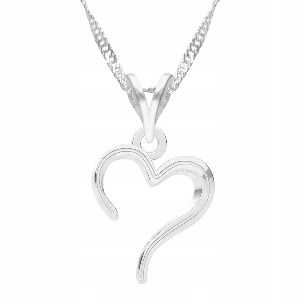 Naszyjnik Srebrny Serce Serduszko Miłość Forever Love SREBRO 925