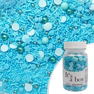 Dodatki do ciast w proszku - Posypka cukrowa IT'S A BOY mix niebieska Sweet Decor, 70 g - miniaturka - grafika 1