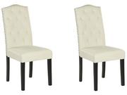 Krzesła - Beliani Zestaw 2 krzeseł do jadalni kremowy SHIRLEY - miniaturka - grafika 1