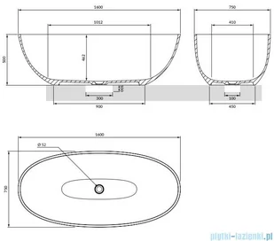 Omnires Shell M+ wanna wolnostojąca 160x75 cm black lava SHELLWWBLV | - Wanny z hydromasażem Omnires Shell M+ wanna wolnostojąca 160x75 cm black lava SHELLWWBLV | - Wanny z hydromasażem - miniaturka - grafika 2
