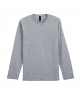 Koszulki męskie - Koszulka T-Shirt Długi Rękaw Bawełna SOFTSTYLE Gildan GI64400 SZARA L - miniaturka - grafika 1