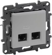 Gniazdka elektryczne - Legrand Niloe Step gniazdo podwójne 2xRJ45 kat 6 FTP kolor aluminium 863362 863362 - miniaturka - grafika 1