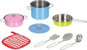 Zabawy w naśladowanie dorosłych - Kolorowe garnki i akcesoria Goki - miniaturka - grafika 1