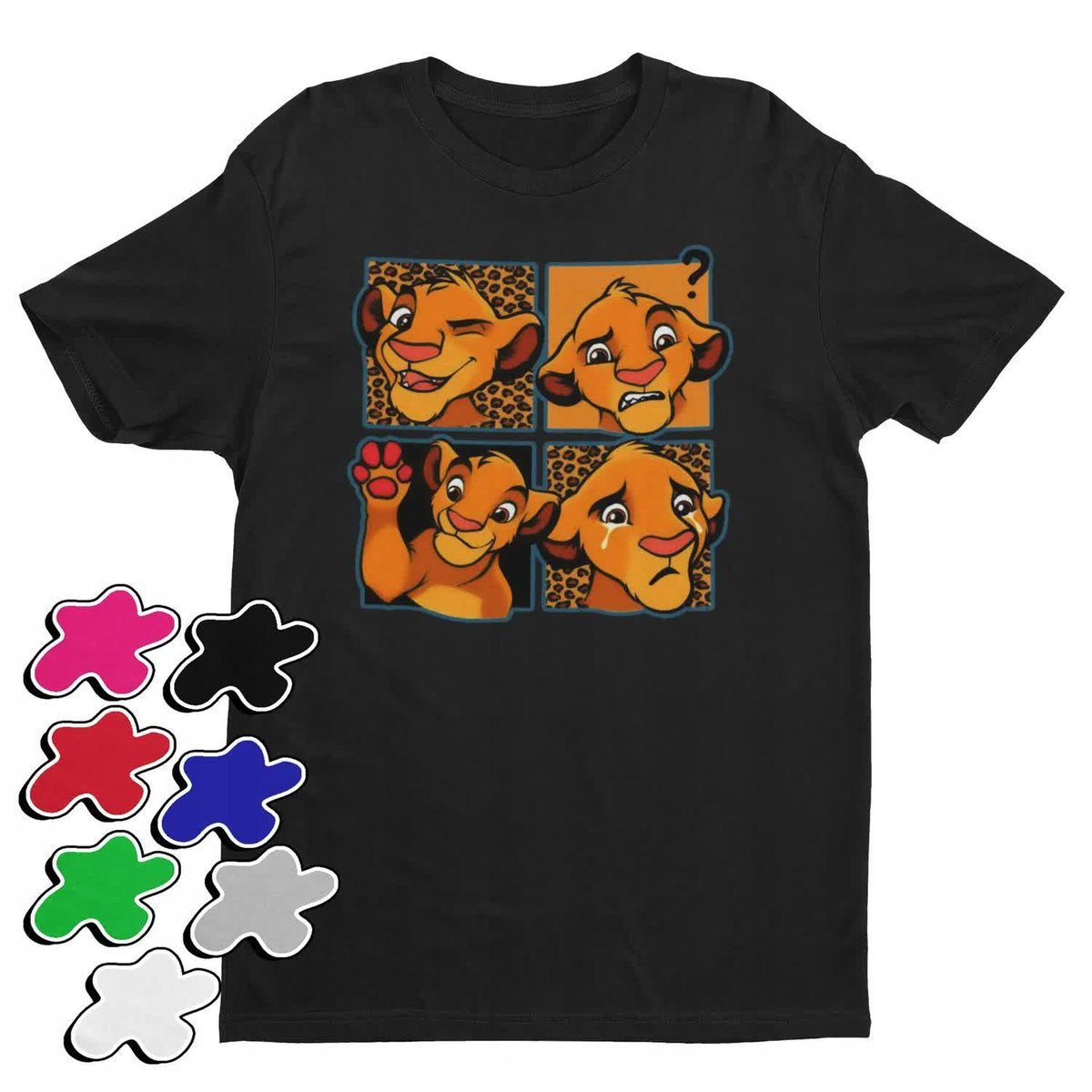 Koszulka T-Shirt Dziecięca Z Nadrukiem Król Lew Timon Pumba -L 146-152
