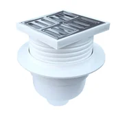 Syfony - JANO Odpływ punktowy 10X10 cm prosty z rusztem K4005 - miniaturka - grafika 1