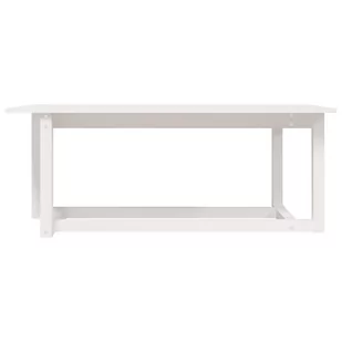 Lumarko Stolik kawowy, biały, 110x55x45 cm, lite drewno sosnowe - Ławy i stoliki kawowe - miniaturka - grafika 4