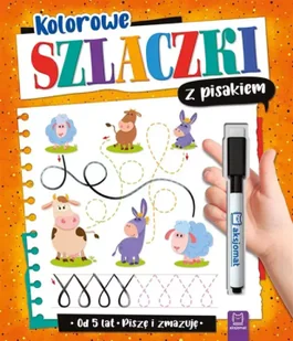 Kolorowe szlaczki z pisakiem Piszę i zmazuję 5 lat - Książki edukacyjne - miniaturka - grafika 1