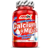 Witaminy i minerały dla sportowców - Amix Calcium+Mg&amp;Zn 100tabs - miniaturka - grafika 1
