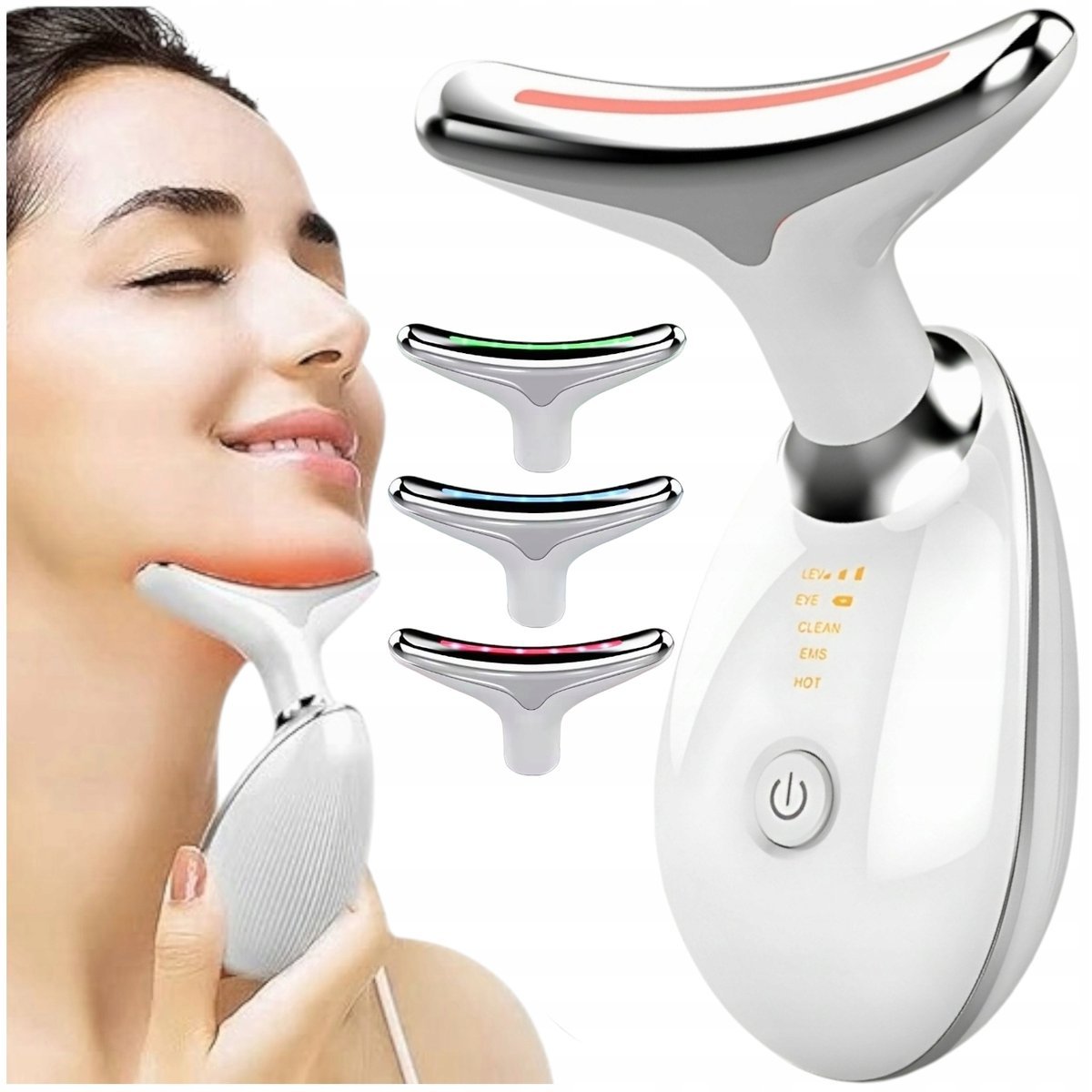 Masażer Liftingujący 3W1 Soniczny Ems Ujędrniający Twarz Szyja Wibracyjny