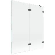 Parawany nawannowe - Mexen Lunar parawan nawannowy 2-skrzydłowy prawy 140 x 150 cm, transparent, gun metal - 897-140-100-95-00-P - miniaturka - grafika 1