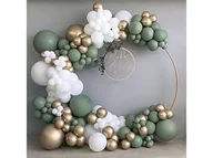 Balony i akcesoria - Zestaw balonów do girlandy balonowej zielono-złoty - 139 szt. - miniaturka - grafika 1