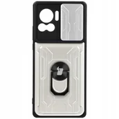 Etui i futerały do telefonów - Bizon Etui Case Camshield Card Slot Ring do Moto Edge 30 Ultra białe - miniaturka - grafika 1