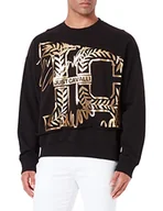 Bluzy męskie - Just Cavalli Bluza męska, 900 czarna, XS - miniaturka - grafika 1