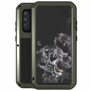 Love Mei Etui Pancerne + szkło Galaxy S21 FE, zielone 6932809616677 - Etui i futerały do telefonów - miniaturka - grafika 1