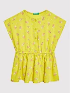 Sukienki i spódniczki dla dziewczynek - Benetton United Colors Of Sukienka letnia 49RUGV008 Zielony Regular Fit - miniaturka - grafika 1