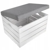 Skrzynie ogrodowe - Skrzynia kufer tapicerowany pufa schowek pojemnik - miniaturka - grafika 1