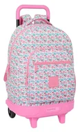 Plecaki - Safta Moos Flores duży plecak na kółkach, kompaktowy, zdejmowany, idealny dla dzieci w różnym wieku, wygodny i wszechstronny, jakość i wytrzymałość, 33 x 22 x 45 cm, wielokolorowy, Biały, Estándar, - miniaturka - grafika 1