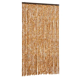 vidaXL Zasłona w kolorze ochry i bieli 118x220 cm szenilowa - Zasłony - miniaturka - grafika 1