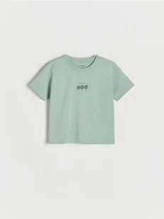 Reserved - Bawełniany t-shirt - jasnoturkusowy - Bluzki dla niemowląt - miniaturka - grafika 1