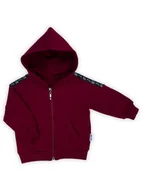 Bluzy dla chłopców - Chłopięca bluza z kapturem bordowa Nicol,r.56 - miniaturka - grafika 1