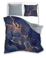 Pościel - Faro Pościel satyna bawełniana Minerals 140x200+70x90 cm granat ze złotem - miniaturka - grafika 1