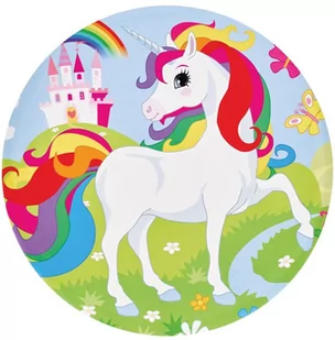 Dekoracyjny opłatek tortowy Jednorożec - 20 cm - Urodziny dziecka - miniaturka - grafika 1
