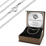 Łańcuszki - Łańcuszek srebrny męski 925 na bierzmowanie z dedykacją - Szlak wiary - miniaturka - grafika 1