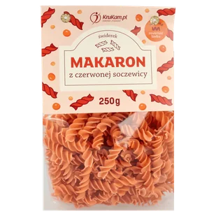 Makaron z czerwonej soczewicy świderki 250g - Makaron - miniaturka - grafika 1