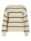 Swetry damskie - Vila Sweter w kolorze kremowo-czarnym - miniaturka - grafika 1