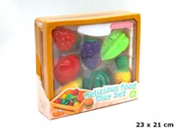 Zabawki AGD - ZESTAW OWOCÓW DO KROJENIA W SKRZYNCE OWOCE NA RZEP KUCHNIA NOŻYK - miniaturka - grafika 1