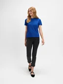 Legginsy - Szare jeansy slim z haftowanym kwiatem - miniaturka - grafika 1