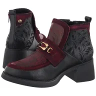 Botki damskie - Botki Bordowe/Czarne 07139-23/00-8 (MA1462-a) Maciejka - miniaturka - grafika 1