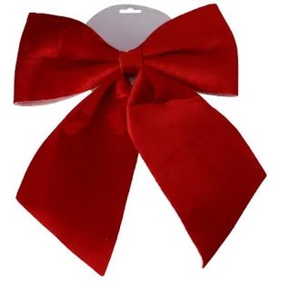 Kokarda dekoracyjna welurowa czerwony 28 x 34 cm - Ozdoby bożonarodzeniowe - miniaturka - grafika 1