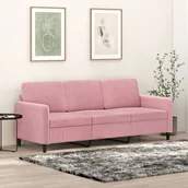 Sofy i kanapy - vidaXL Sofa 3-osobowa, różowa, 180 cm, obita aksamitem - miniaturka - grafika 1