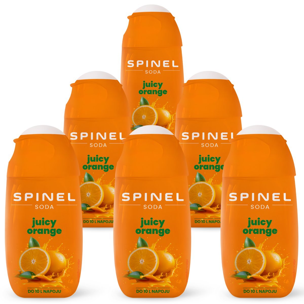 6x SYROP SPINEL SODA JUICY ORANGE POMARAŃCZ DO SATURATORA KONCENTRAT DO 10L