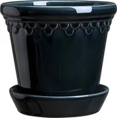 Donice - Doniczka Københavner 16 cm niebieska z podstawką szkliwiona - miniaturka - grafika 1