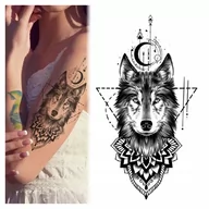 Zabawki kreatywne - TATUAŻ ZMYWALNY TYMCZASOWY WODNY- WILK BOHO - miniaturka - grafika 1