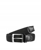 Paski - Pasek Do Spodni Pleciony Męski Elastyczny PUCCINI Czarny PAME(105) 1 - miniaturka - grafika 1