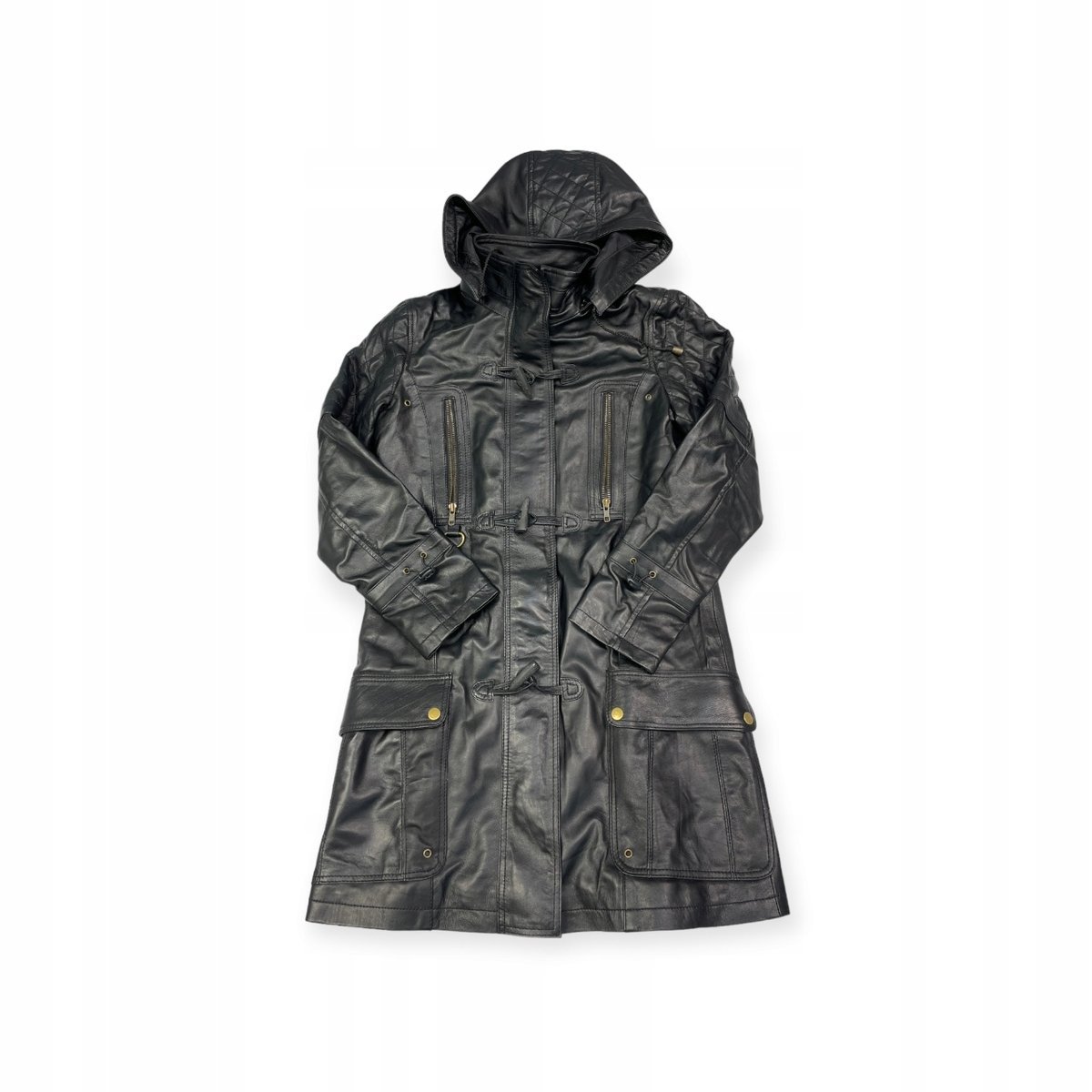 Skórzana kurtka damska czarna REAL LEATHER XL