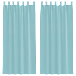 vidaXL Zasłony woalowe z pętelkami 2 szt. Turkusowe 140x225 cm - Zasłony vidaXL Zasłony woalowe z pętelkami 2 szt. Turkusowe 140x225 cm - Zasłony - miniaturka - grafika 1