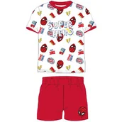 Piżamy dla dziewczynek - Dziecięca piżama z krótkim rękawem Spider-Man Czerwona - miniaturka - grafika 1