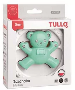 Grzechotka miś miętowo-szary Tullo - Grzechotki dla dzieci - miniaturka - grafika 1