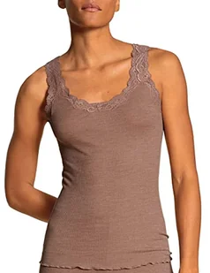 CALIDA Damska koszulka Richesse Lace T-Shirt, Truffle Brown, standardowa - Koszulki i topy damskie - miniaturka - grafika 1