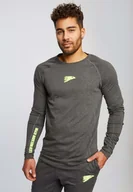 Bluzy męskie - Leif Nelson Bluza męska na siłownię z okrągłym dekoltem LN-6283, Żółty antracytowy / XL - miniaturka - grafika 1