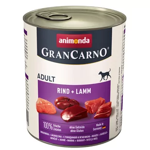 Animonda Grancarno Adult Rind Lamm Wołowina + Jagnięcina 800G - Mokra karma dla psów - miniaturka - grafika 3