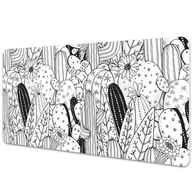 Podkładki na biurko - Mata ochronna na biurko Kaktusy w stylu komiksowym 90x45 cm - miniaturka - grafika 1
