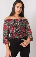 Bluzki damskie - Bluzka hiszpanka bordowa DHJ-BZ-15175.05P, Kolor bordowy-wzór, Rozmiar uniwersalny, ITALY MODA - Primodo.com - miniaturka - grafika 1