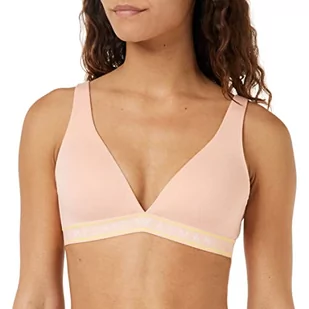 Emporio Armani Women's Iconic Logoband Biustonosz Wyściełany Biustonosz Damski, Apricot, XL - Biustonosze - miniaturka - grafika 1
