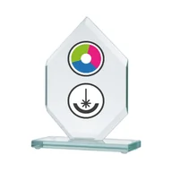 Gadżety dla kibiców - Trofeum szklane z nadrukiem kolorowym LuxorJet, grawerowaniem oraz wypełnieniem farbą - miniaturka - grafika 1